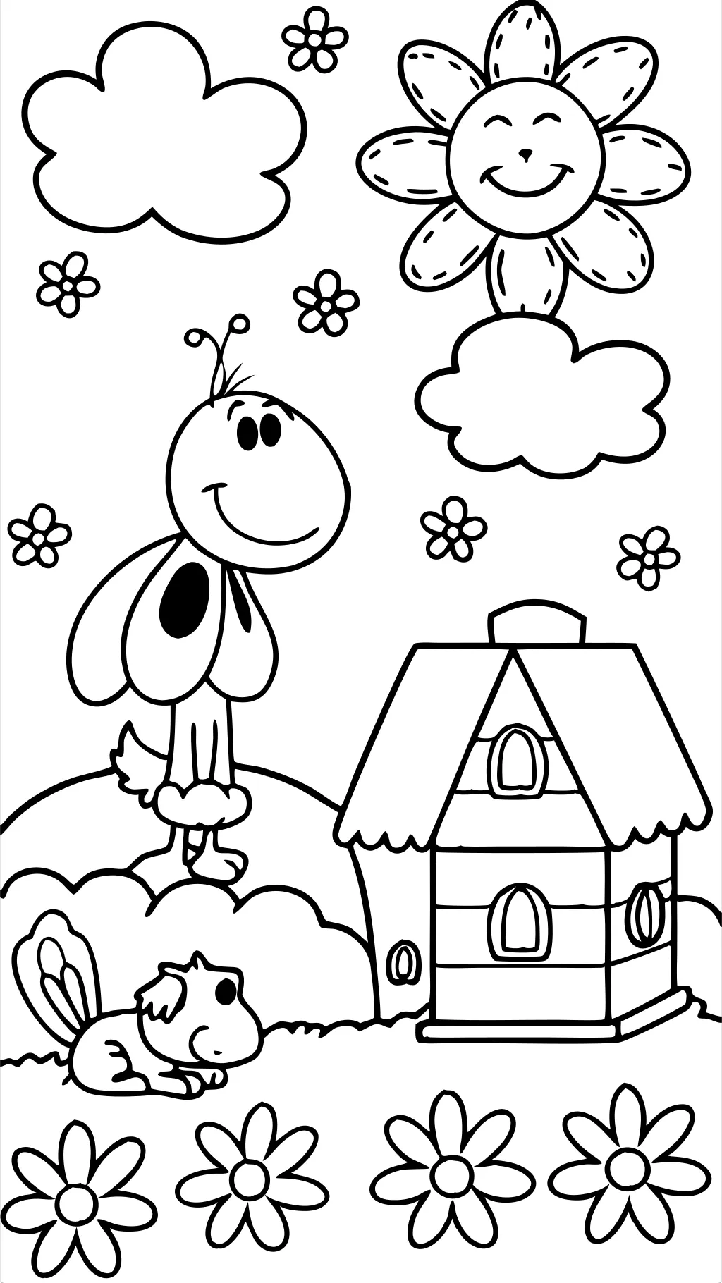 Páginas para colorear de Snoopy y Woodstock